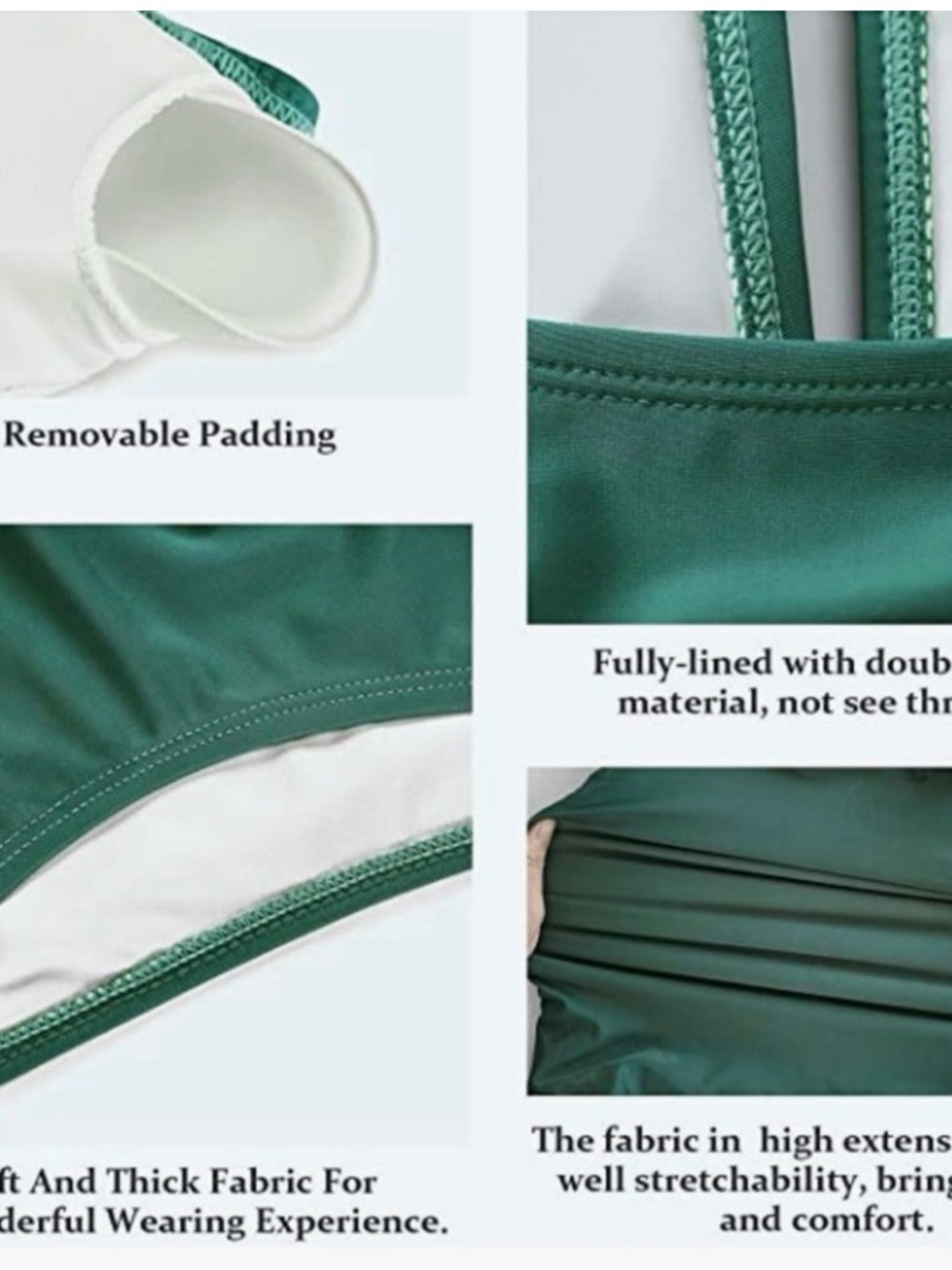 Sculpting Forest Green Ruched One-Piece Swimsuit. - Picture 4 of 8